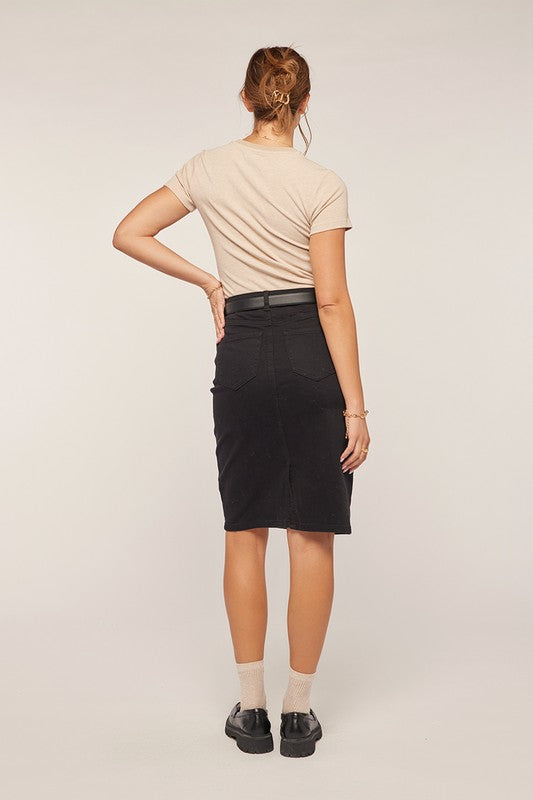 Black Denim Skirt