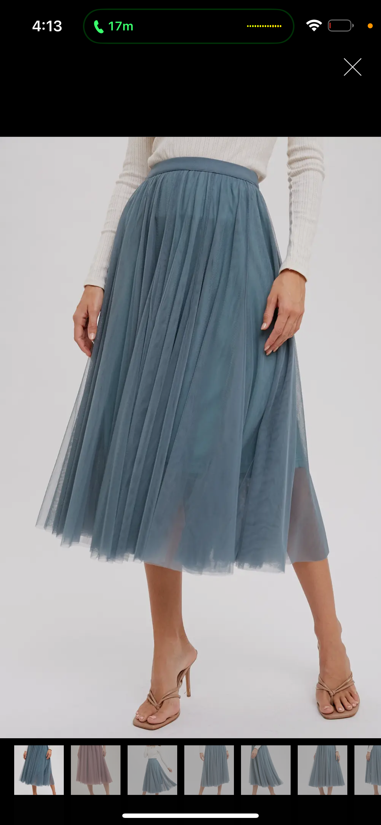 Tulle midi skirt