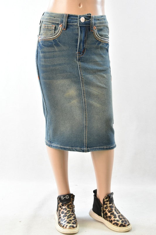 Girls Denim Skirt