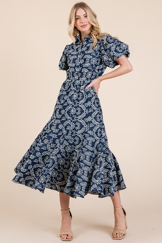 Denim Leaf Dress