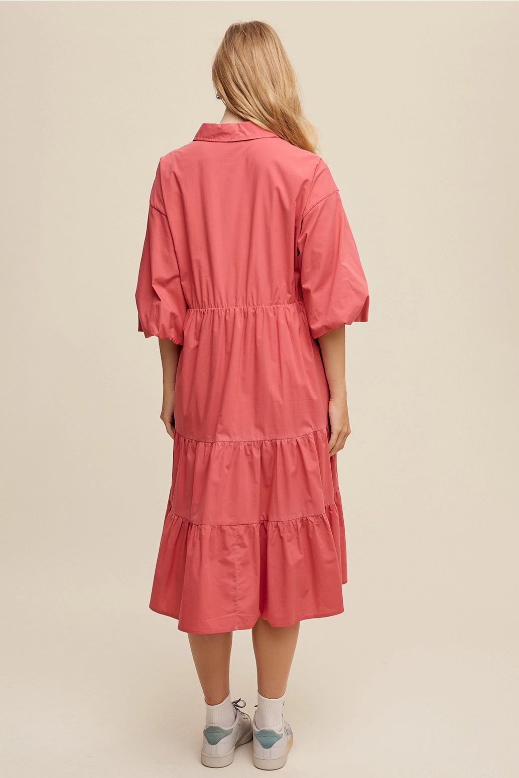 Rose Tiered Poplin Dress