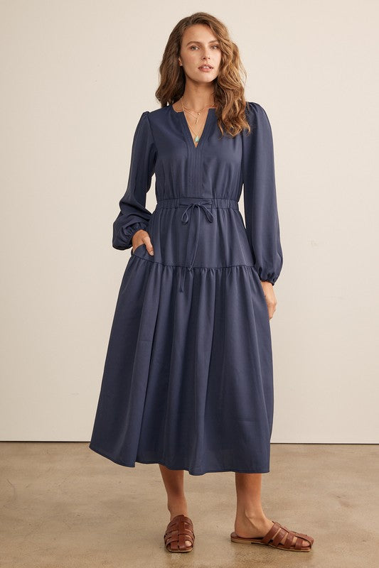 Navy Elastic Waist