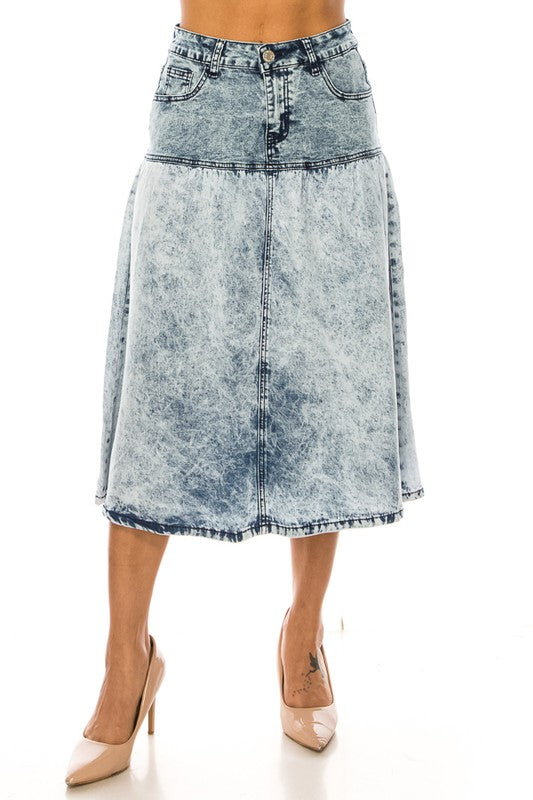 Denim Skirt Light Snow