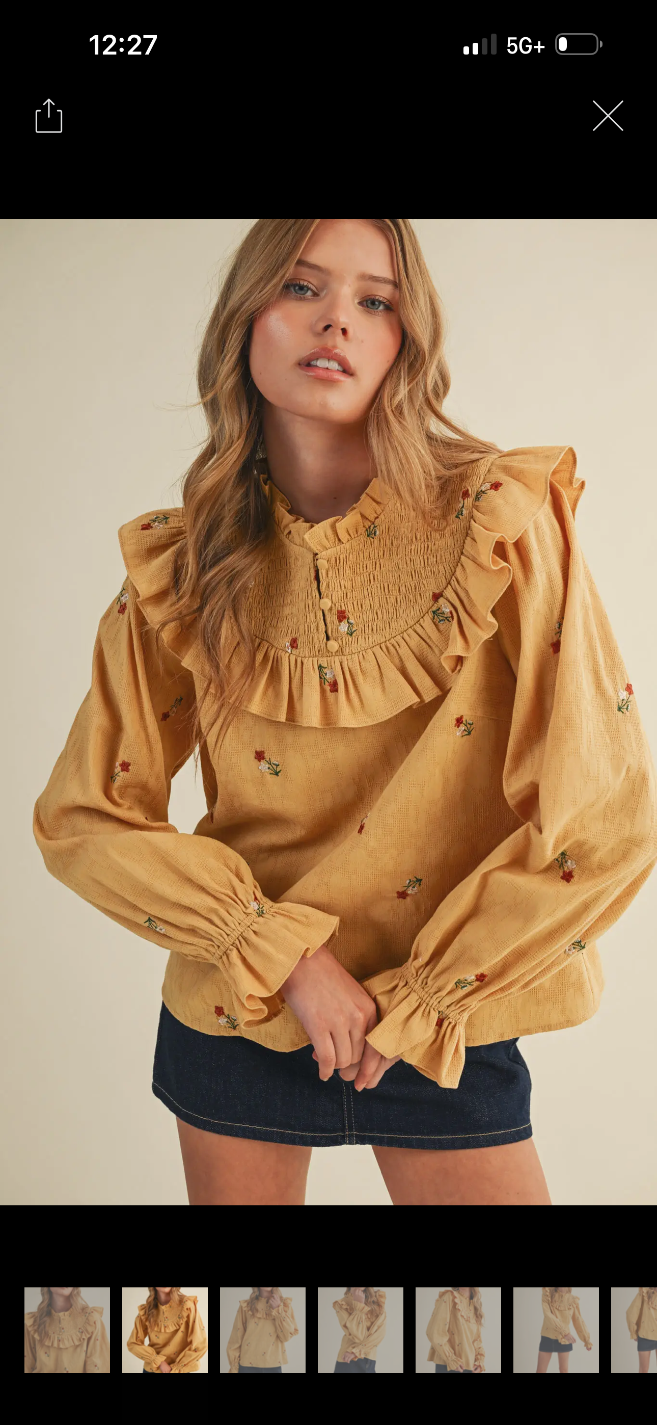 Mustard Ruffle Top