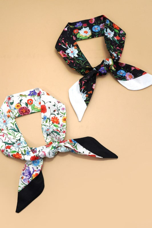 Floral Silky Necklace Wrap