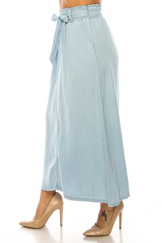 Denim Long Skirt Light Indigo