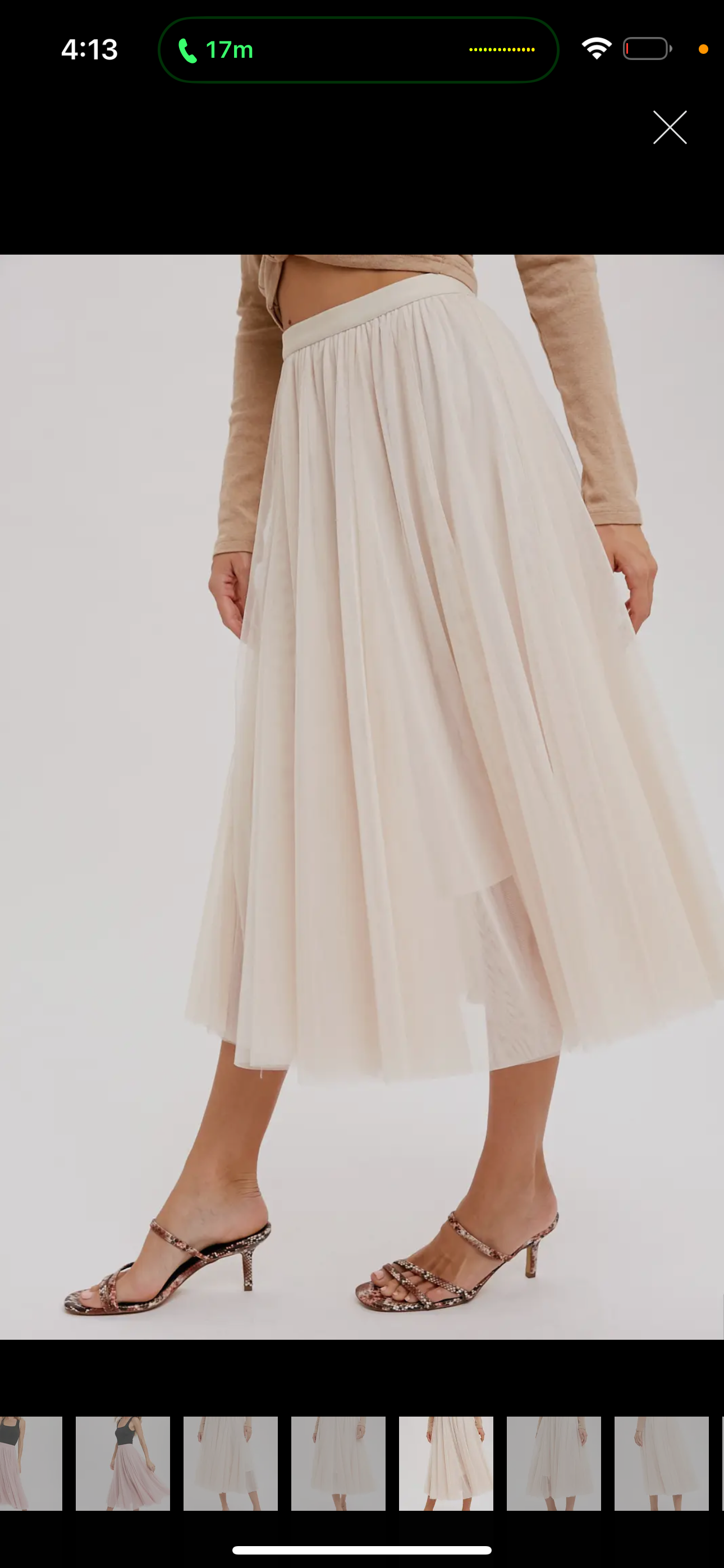 Tulle midi skirt
