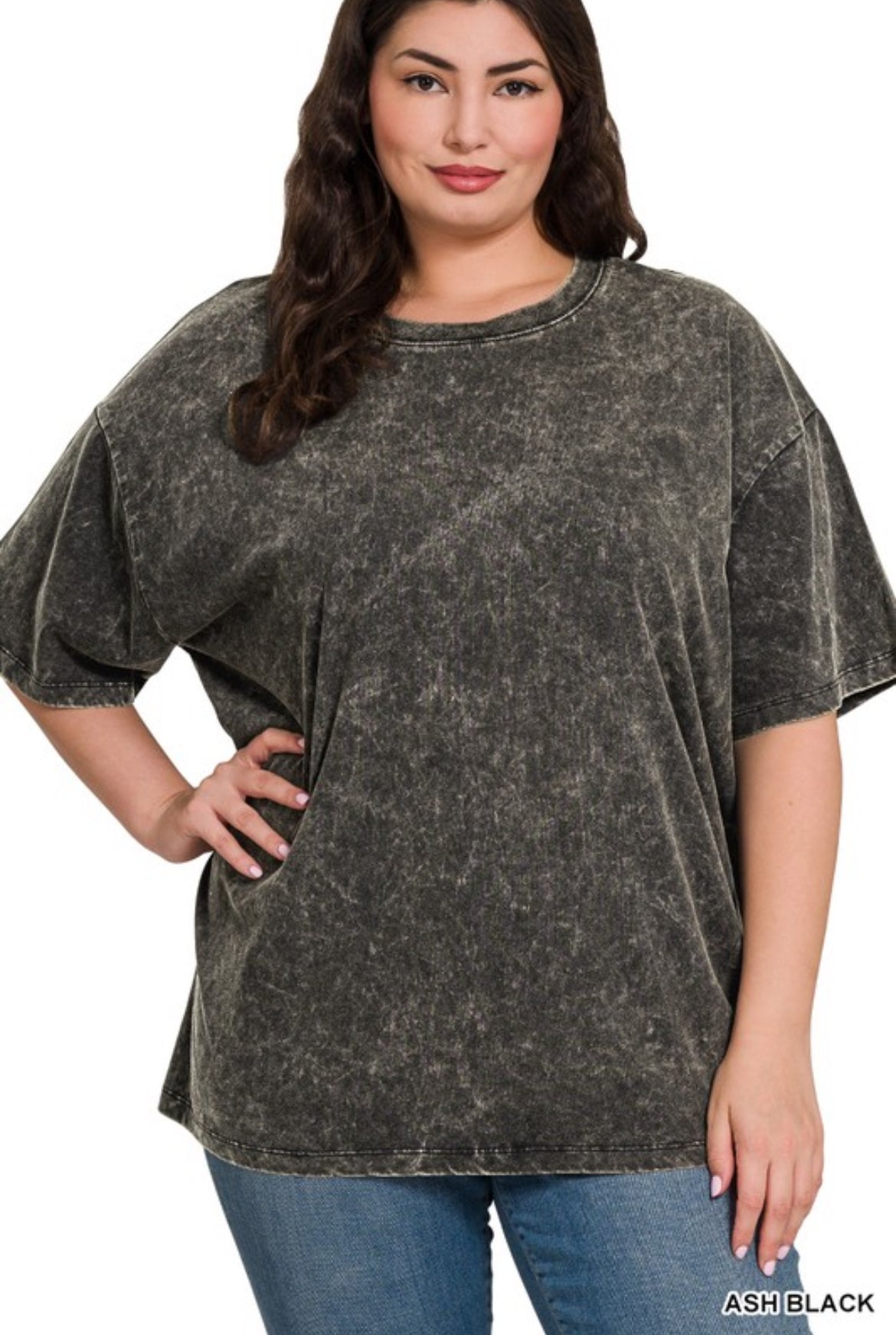 Plus Washed Short Sleeve