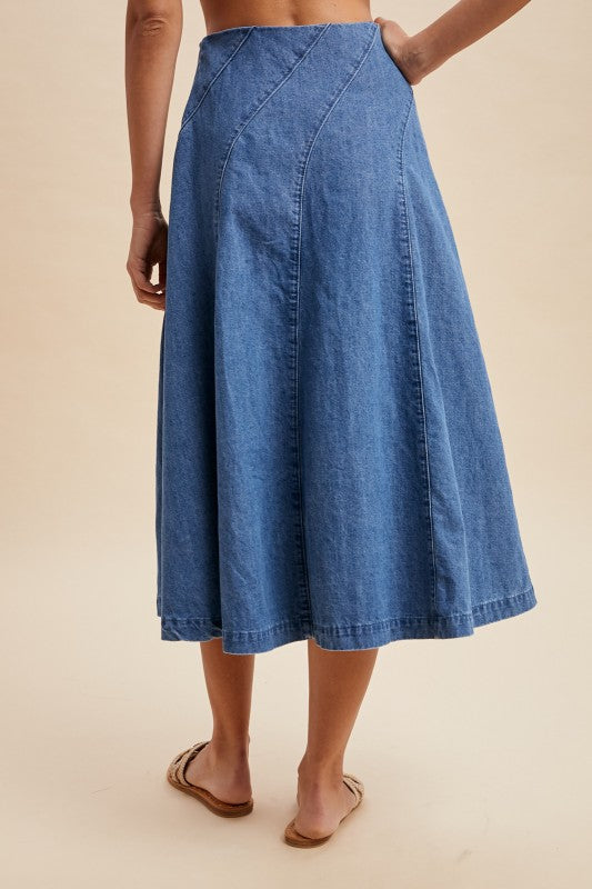 Asymmetrical Denim Skirt