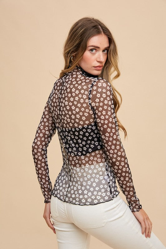 Floral Mesh Top