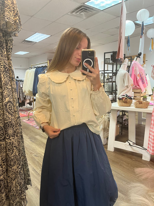 Crème Ruffle Top