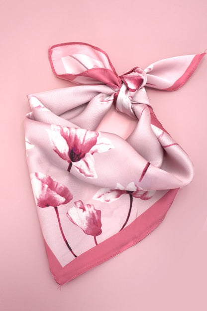 Flower Silky Bandana Scarf
