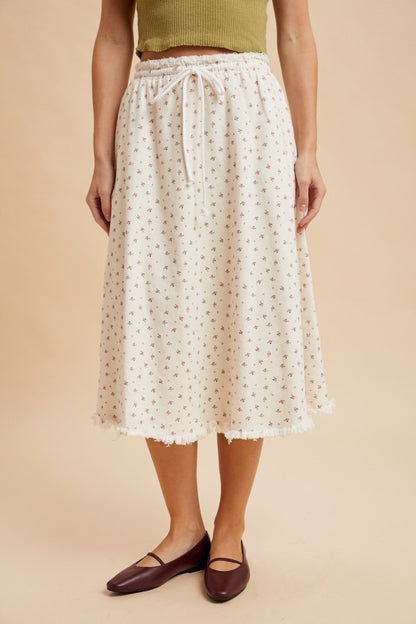 Disty Print Midi Skirt