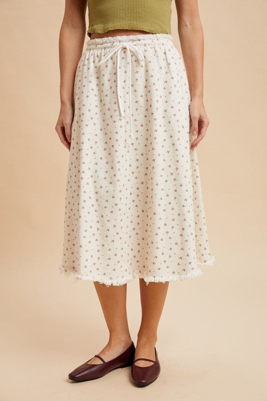 Disty Print Midi Skirt