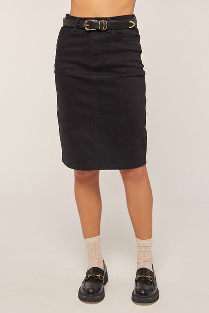 Black Denim Skirt