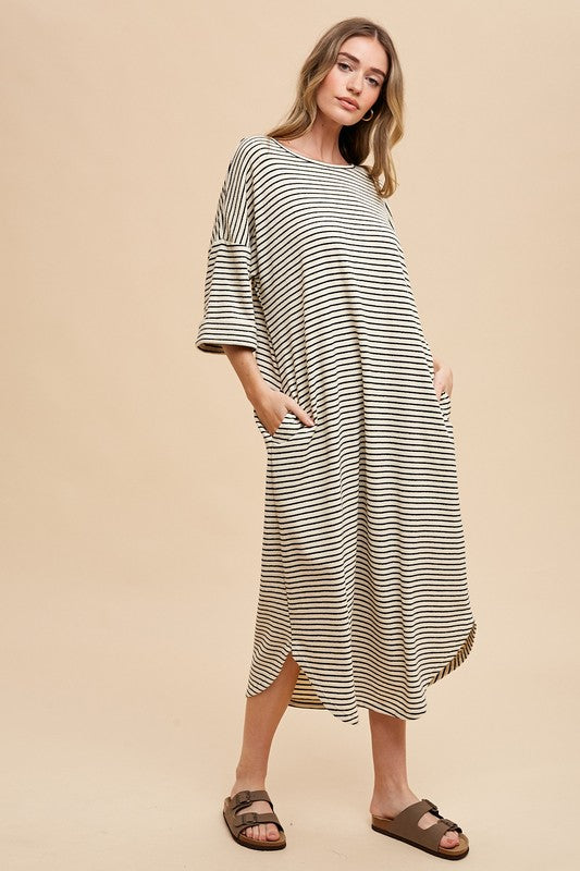 Cream and black maxi