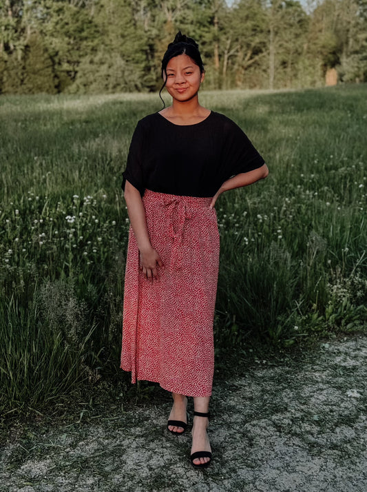 Red Midi Skirt