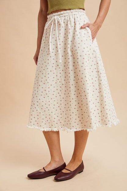 Disty Print Midi Skirt