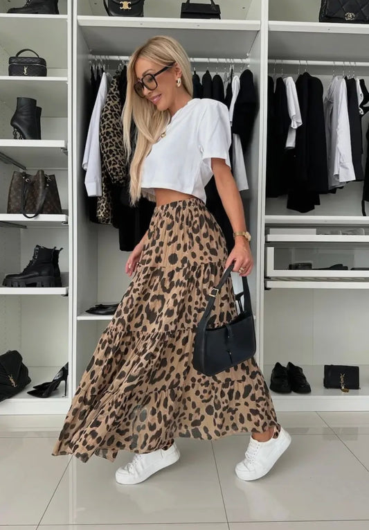 Leopard Maxi Skirt