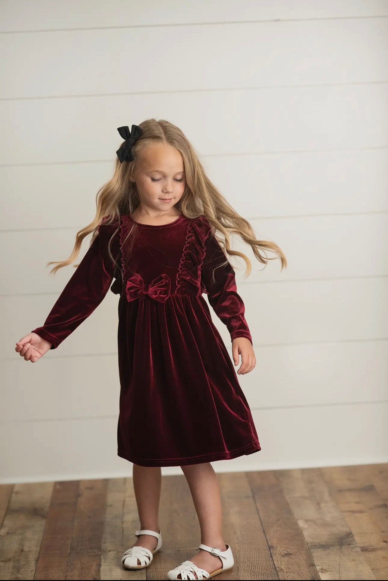 Girls Vevet wine dress