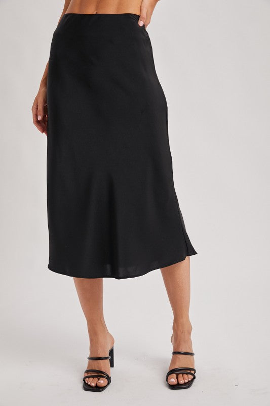Black Satin Skirt