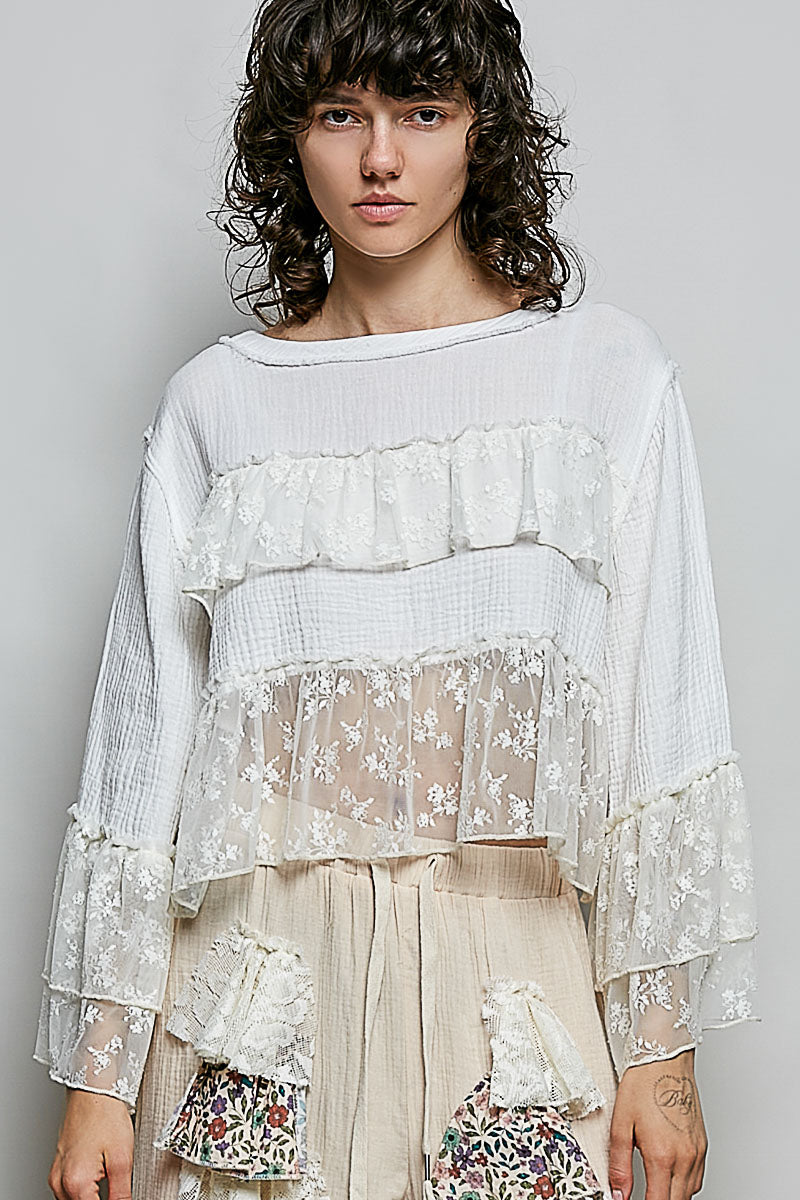 Lace Ruffle Top