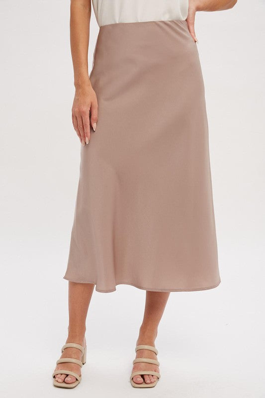 Mushroom Satin Skirt