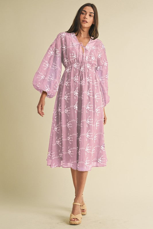 Mauve Moss Embroidered