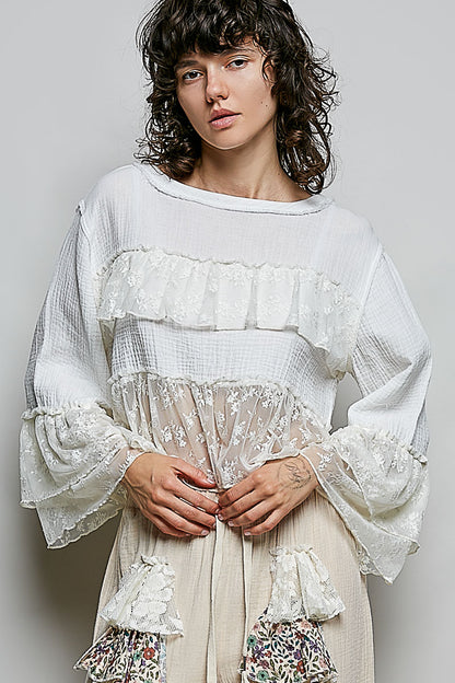 Lace Ruffle Top