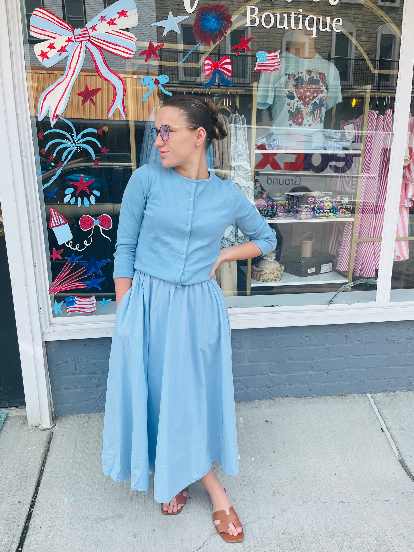 The sea breeze CARDIGAN TOP AND SKIRT SET
