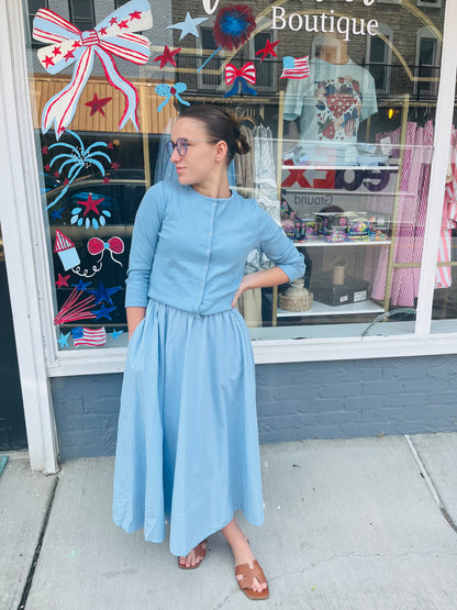 The sea breeze CARDIGAN TOP AND SKIRT SET