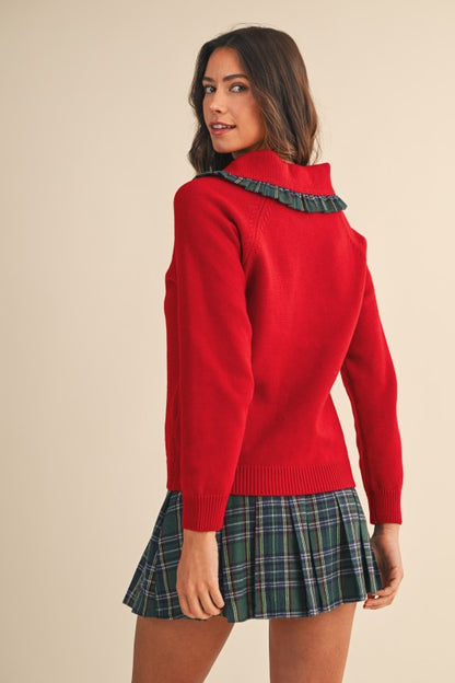 Plaid Collar Sweater