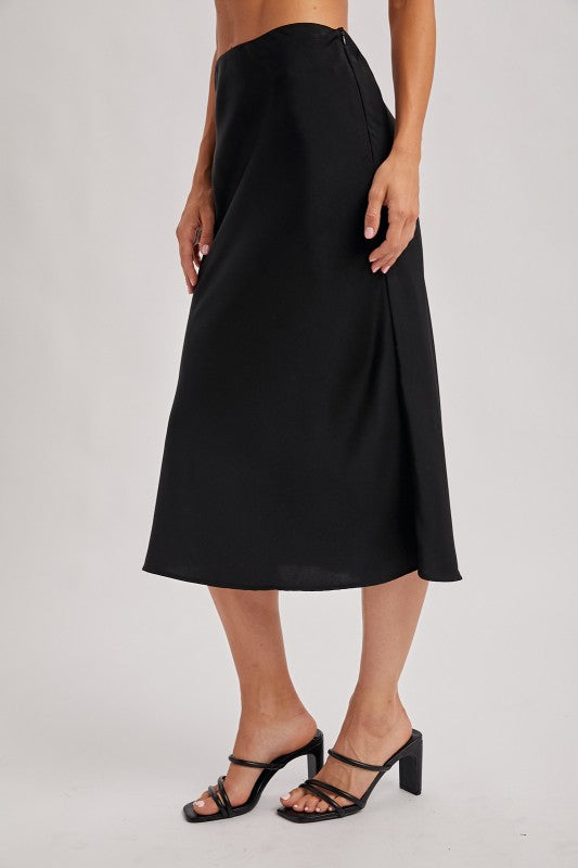 Black Satin Skirt