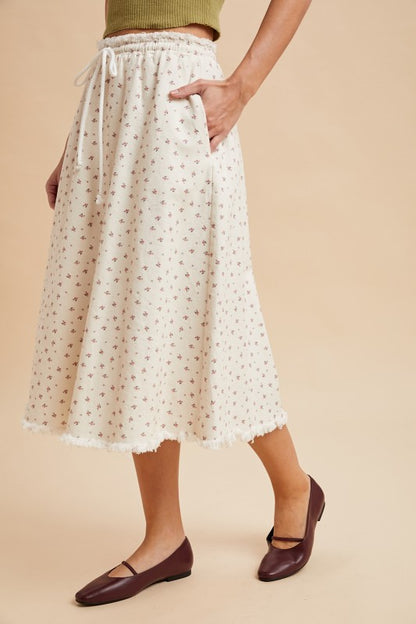 Disty Print Midi Skirt