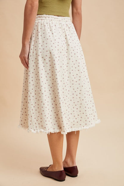 Disty Print Midi Skirt