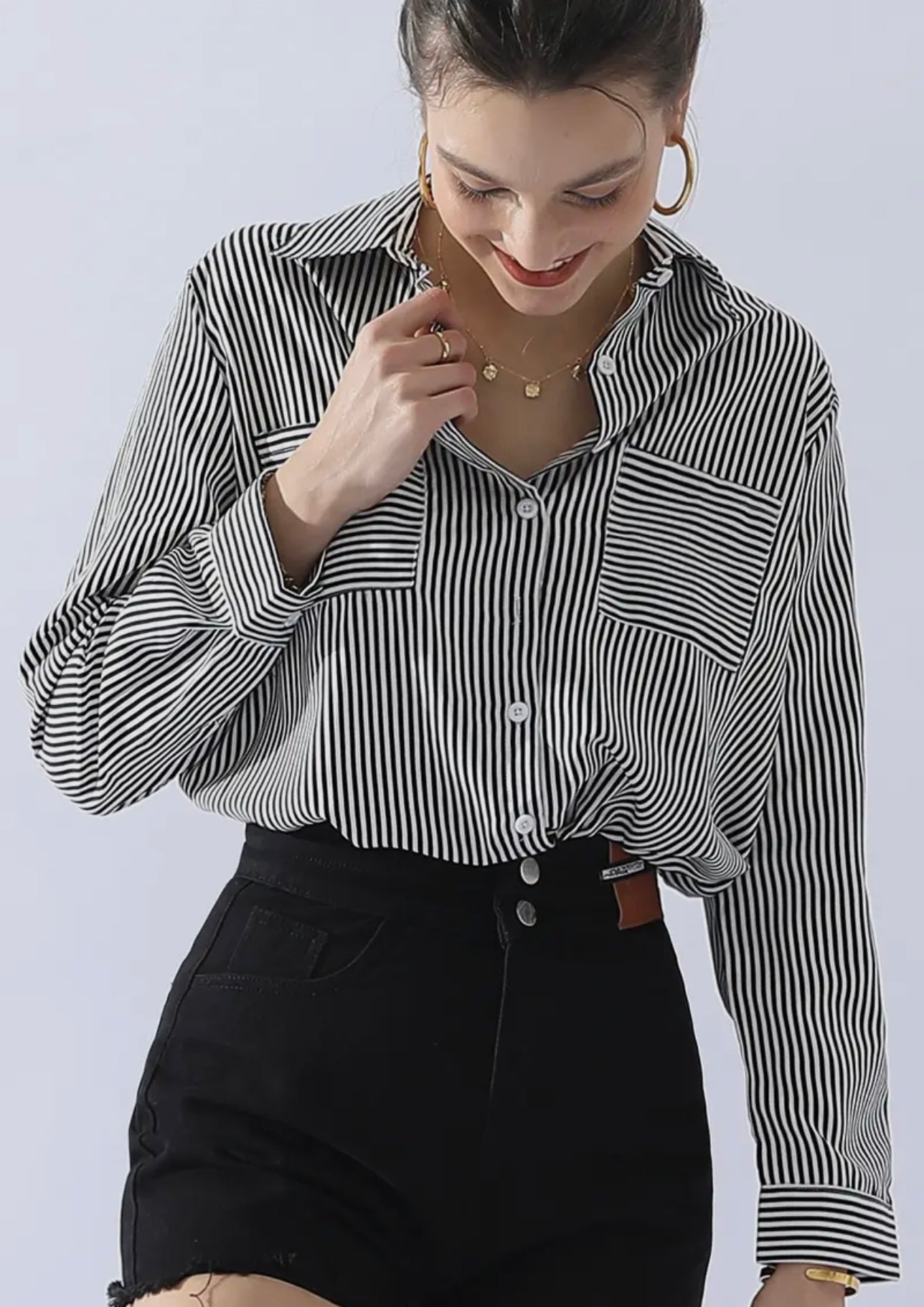 Striped Collared Blouse