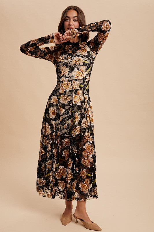 Floral mesh maxi