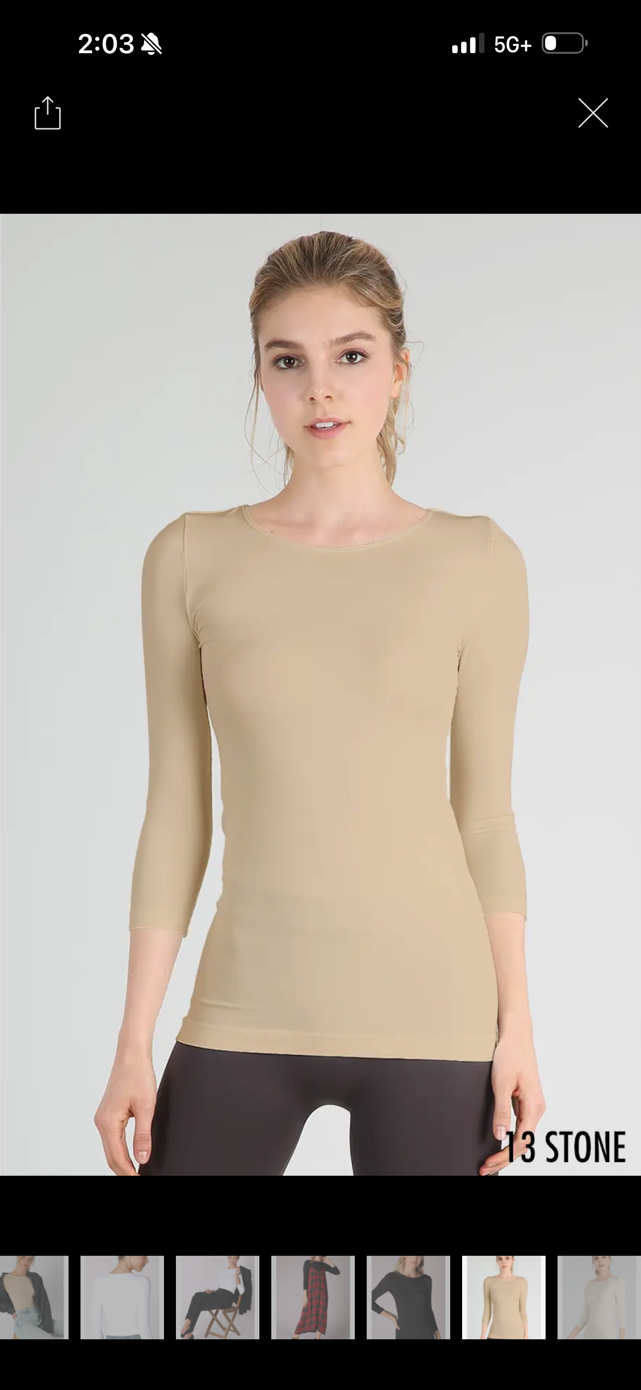 3/4 sleeve crew neck Nikibiki
