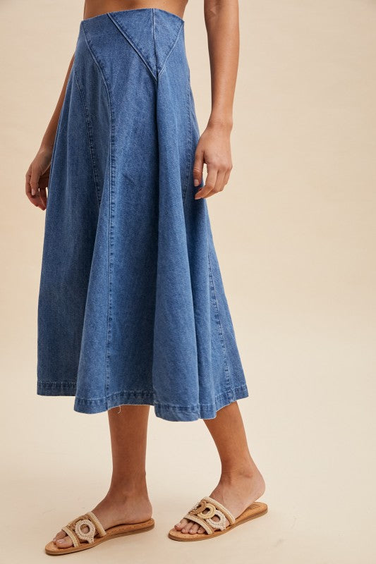 Asymmetrical Denim Skirt