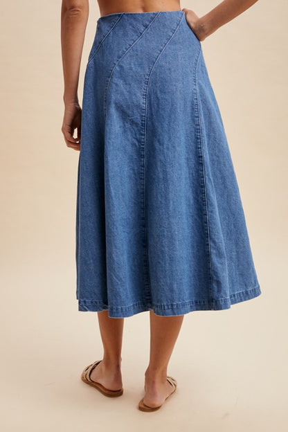Asymmetrical Denim Skirt